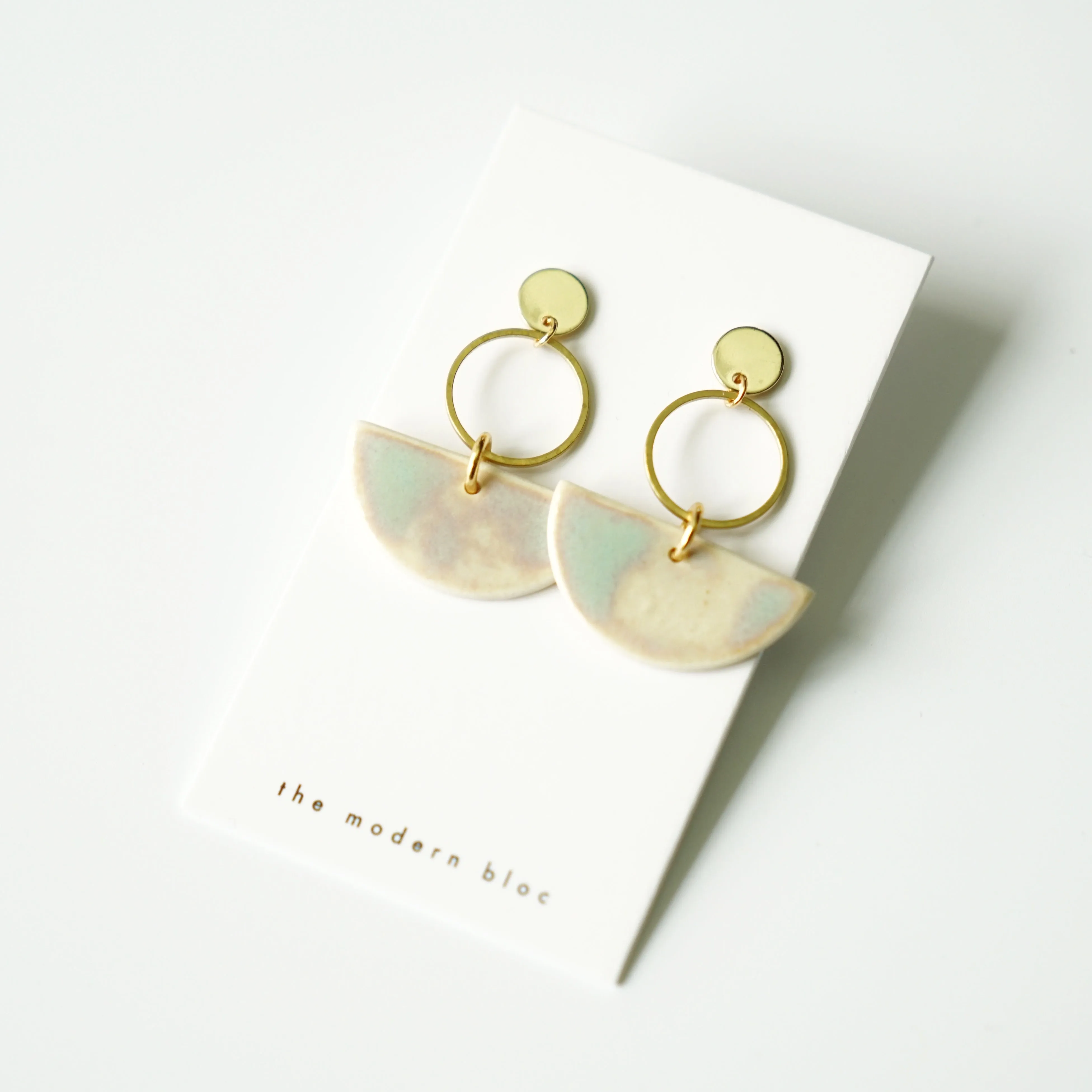 Hayden - Modern Crescent Porcelain Earrings