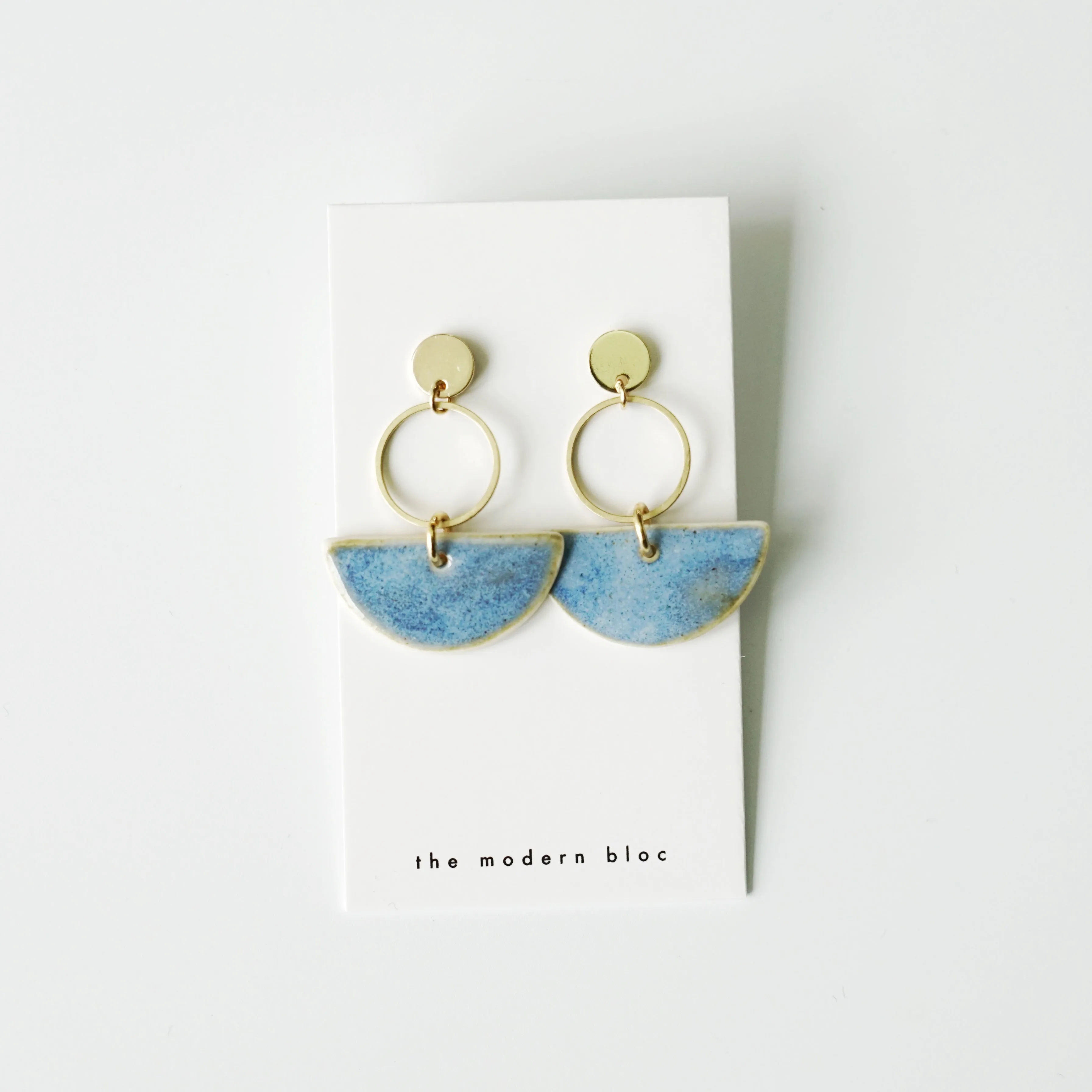 Hayden - Modern Crescent Porcelain Earrings