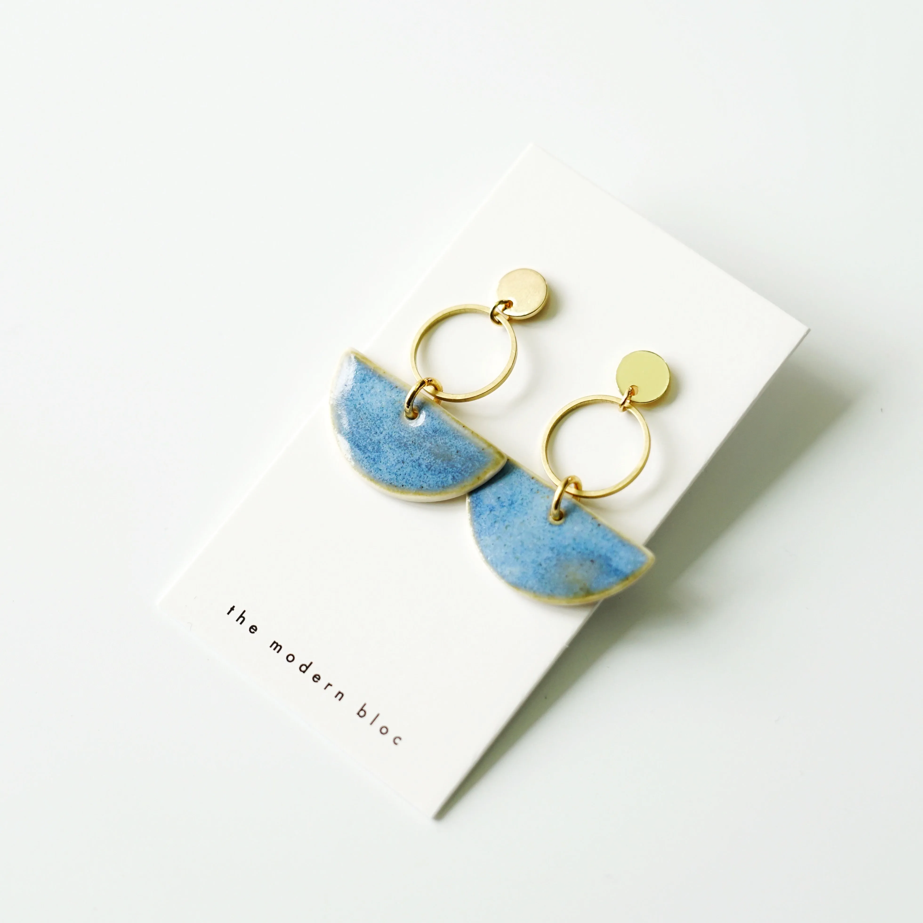 Hayden - Modern Crescent Porcelain Earrings