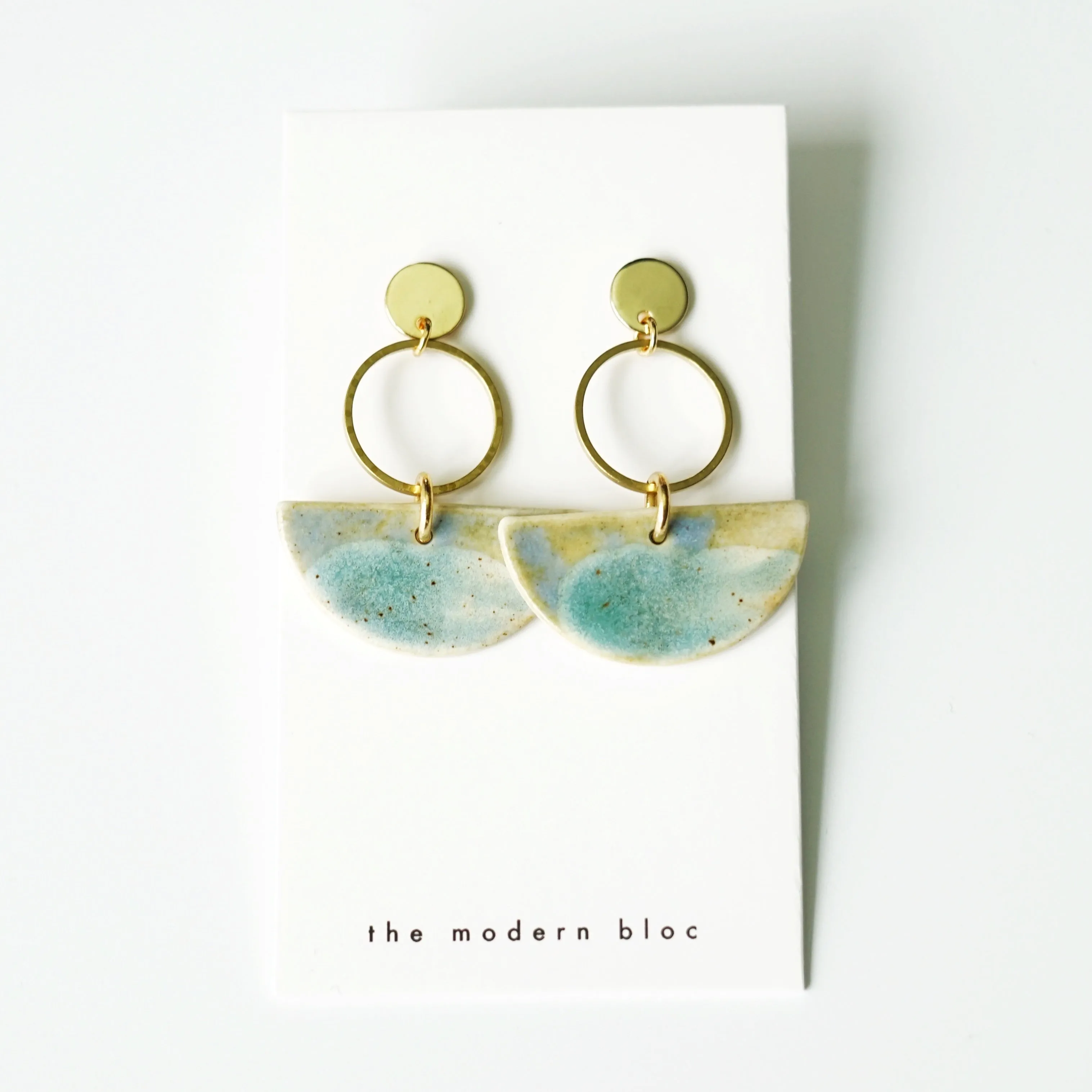 Hayden - Modern Crescent Porcelain Earrings