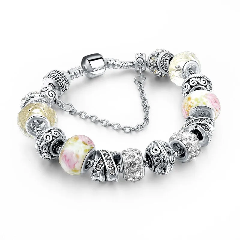 Heart Charm Bracelets & Bangles 925 Silver Bracelets For Women DIY Beads Jewellery Original Pulsera