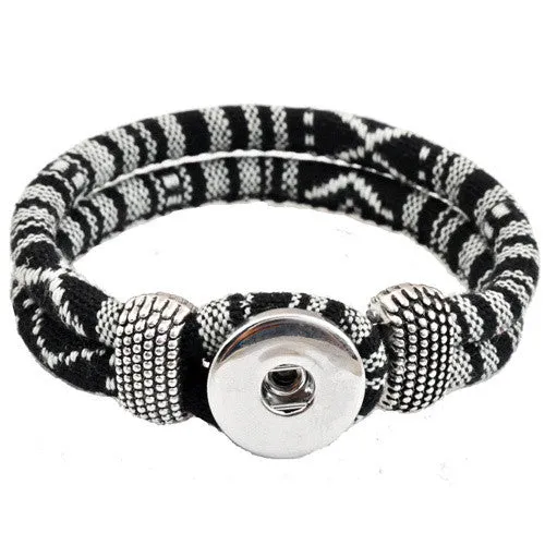 Hot Snap Bracelet & Bangles Personalized braided Bangles For Woman fit 18mm charm button Rivca Snaps Jewelry