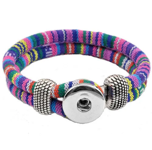 Hot Snap Bracelet & Bangles Personalized braided Bangles For Woman fit 18mm charm button Rivca Snaps Jewelry