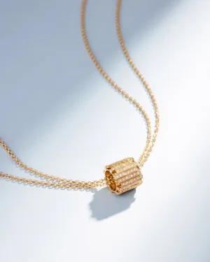 Infinite Pave Diamond Midi Rondelle Pendant