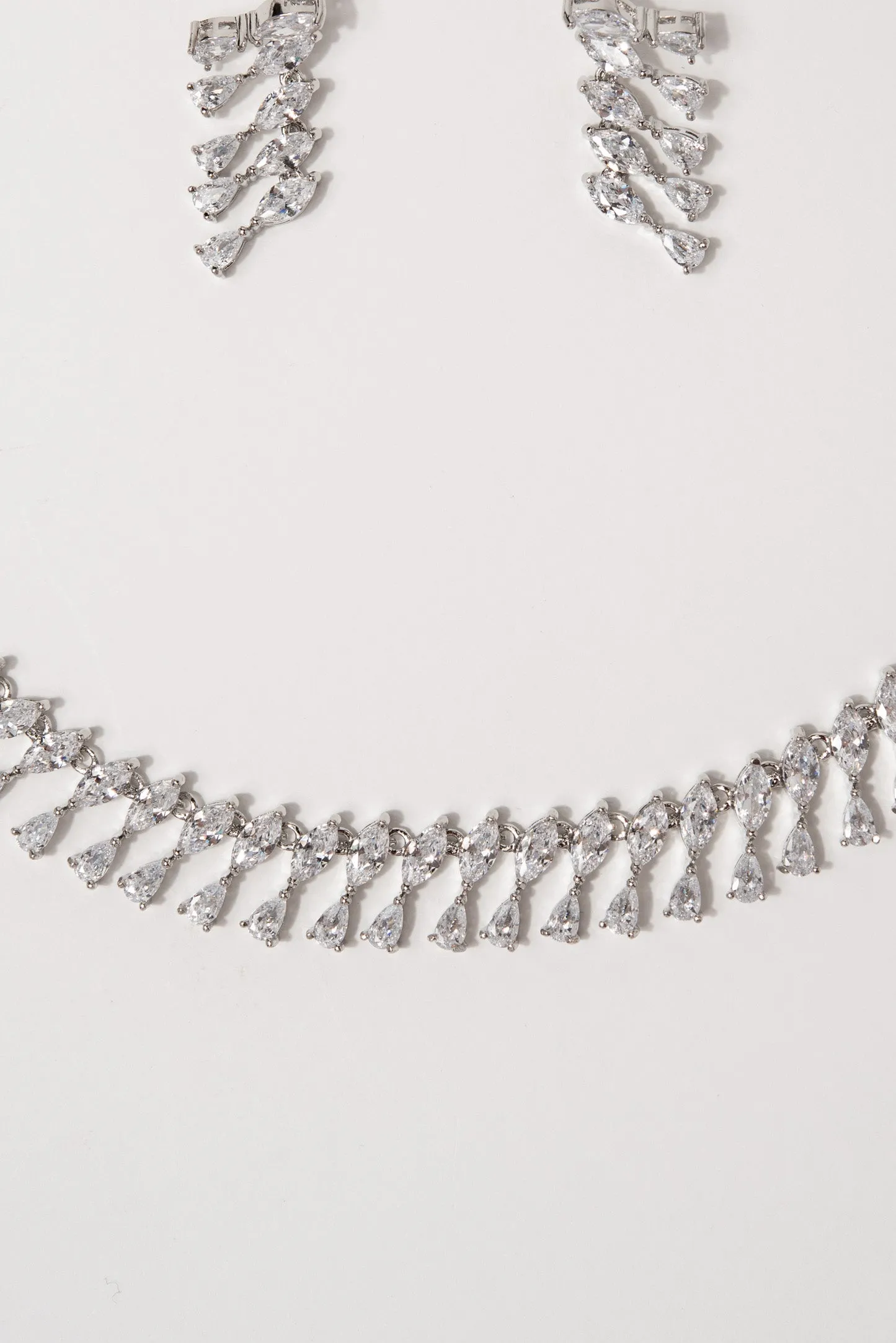 Jen CZ Necklace Set - Silver