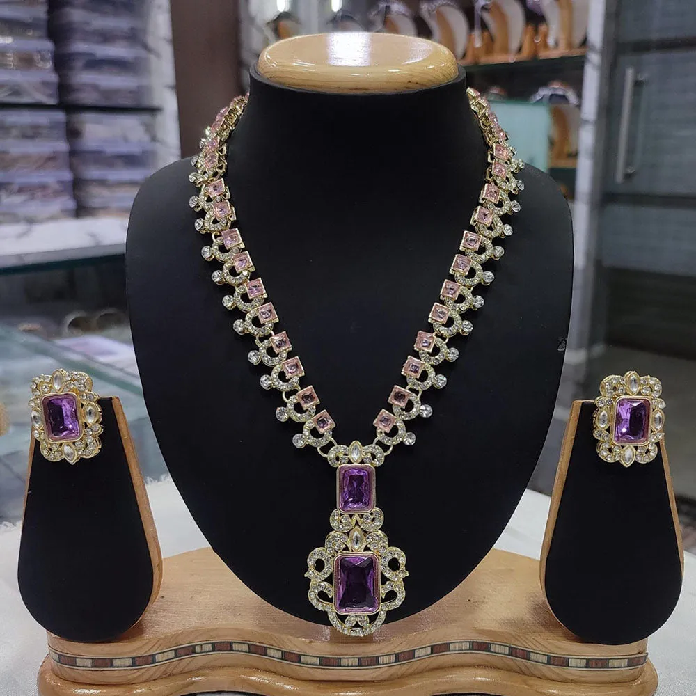 JewelMaze Gold Plated Austrian Stone Necklace Set