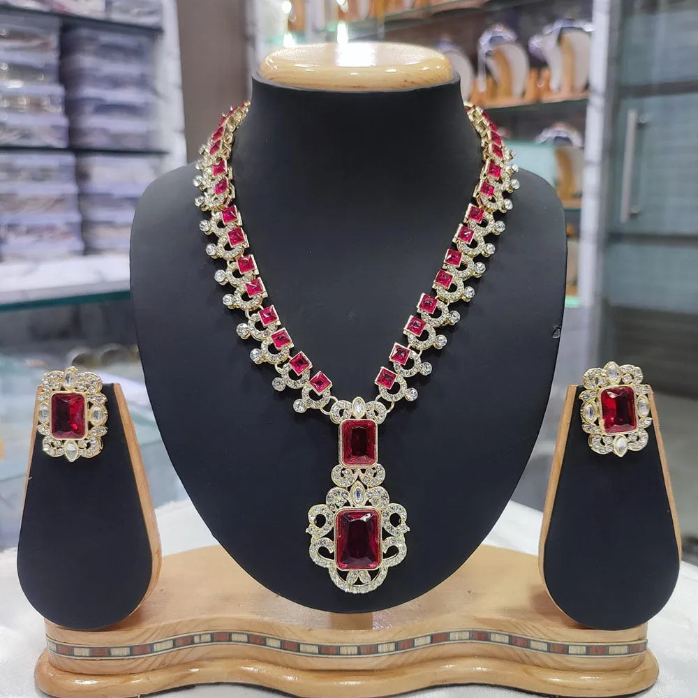 JewelMaze Gold Plated Austrian Stone Necklace Set