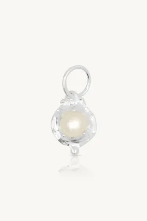 June Pearl Silver Birthstone Necklace Charm