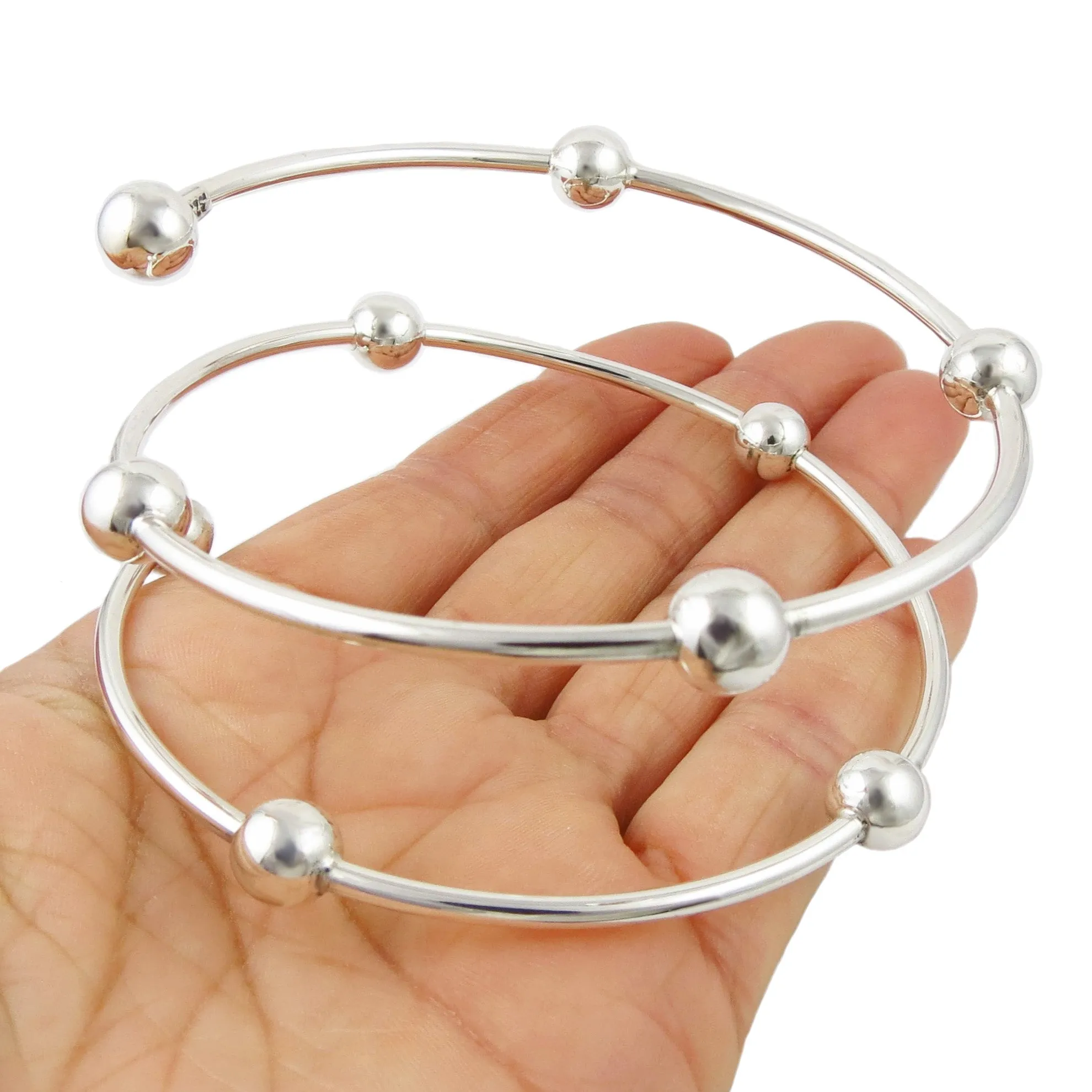 Large Spiral 925 Sterling Silver Wide Bracelet