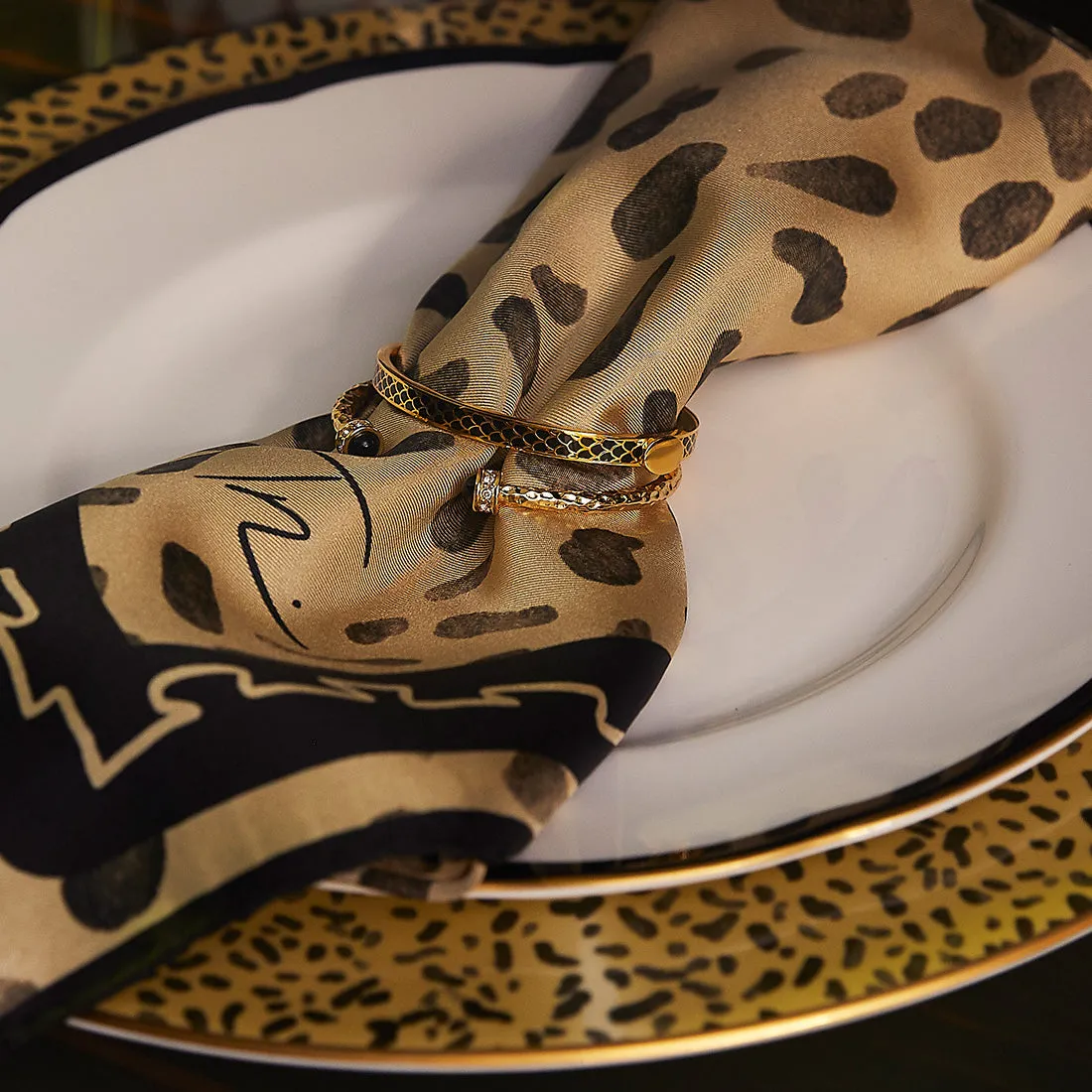 Leopard Print Silk Scarf