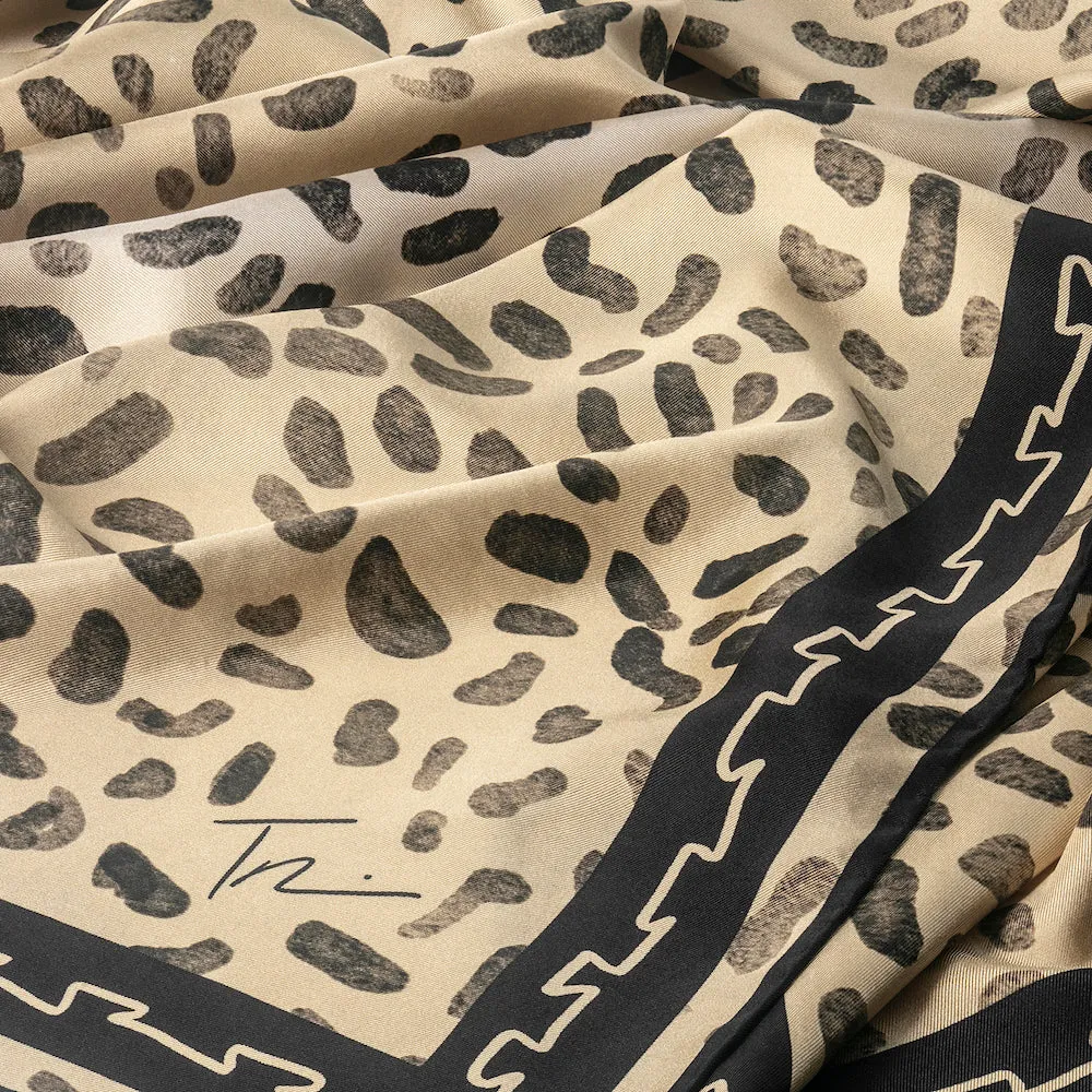 Leopard Print Silk Scarf