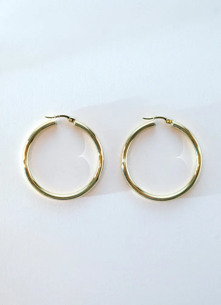 Logan hoop earrings 14k gold