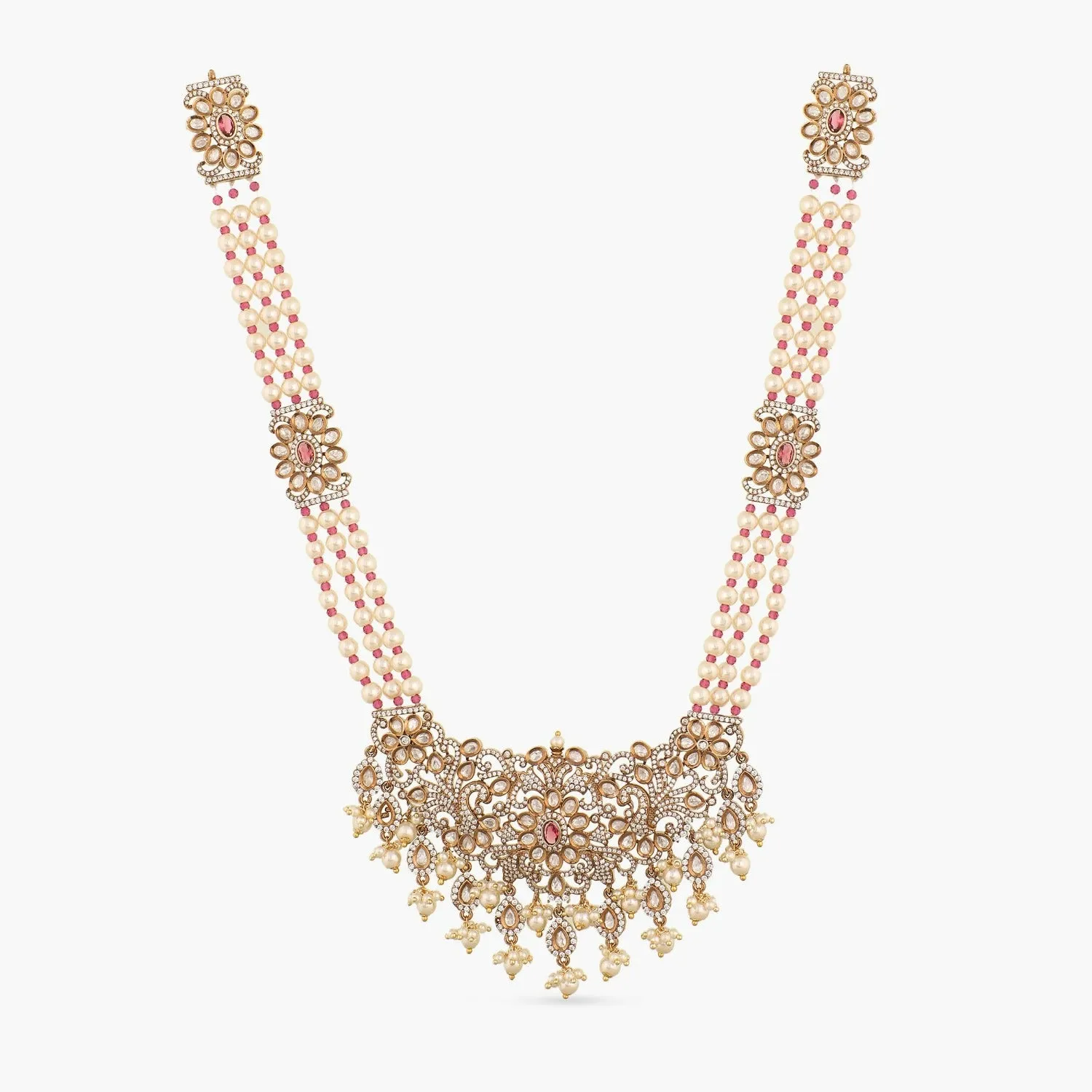 Luella Pearl Tassel Nakshatra CZ Necklace