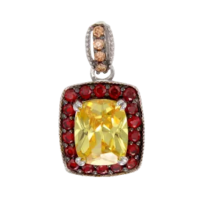 Luscious Vintage Inspired Yellow, Garnet and Champagne Pendant