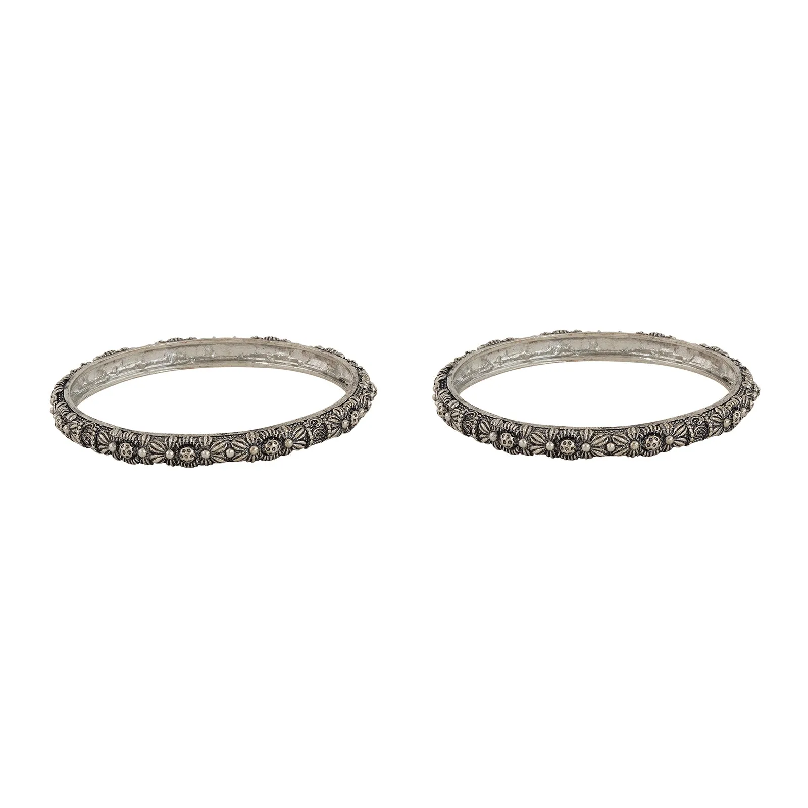 Magadha Silver Oxidized Bangles