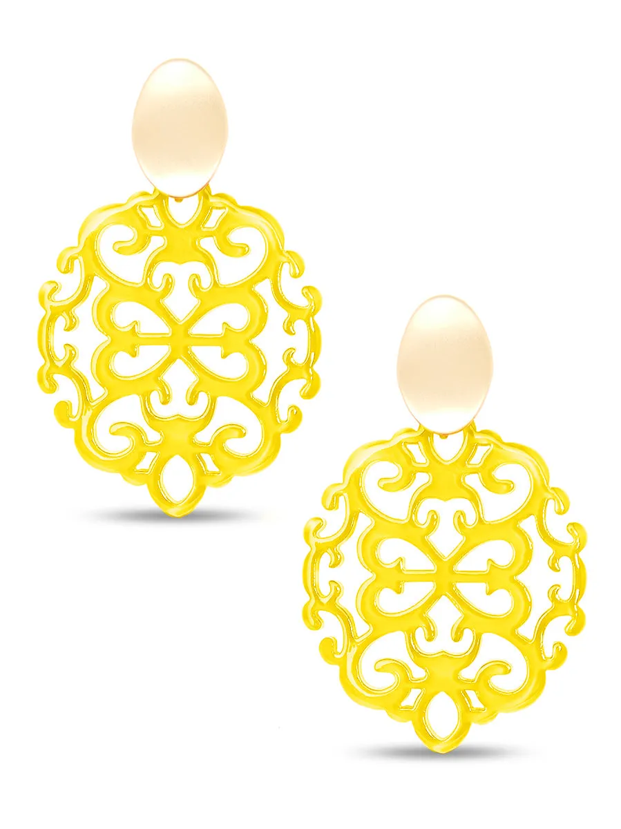 Mia Damask Drop Earring