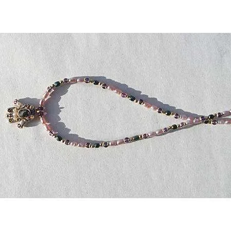 Michal Golan Abalone and Amethyst Hamsa Necklace