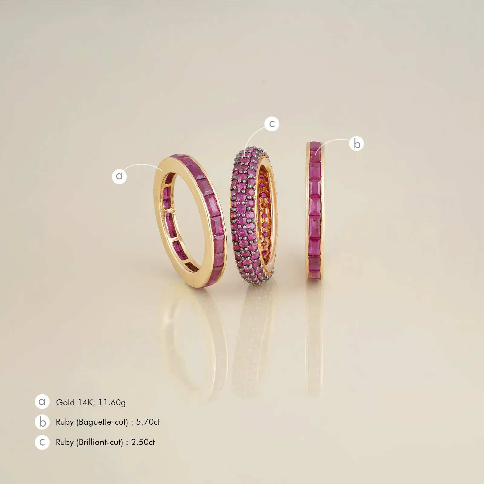 Mila Ruby Ring Set