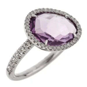 Mimi Milano Amethyst Diamond White Gold RIng