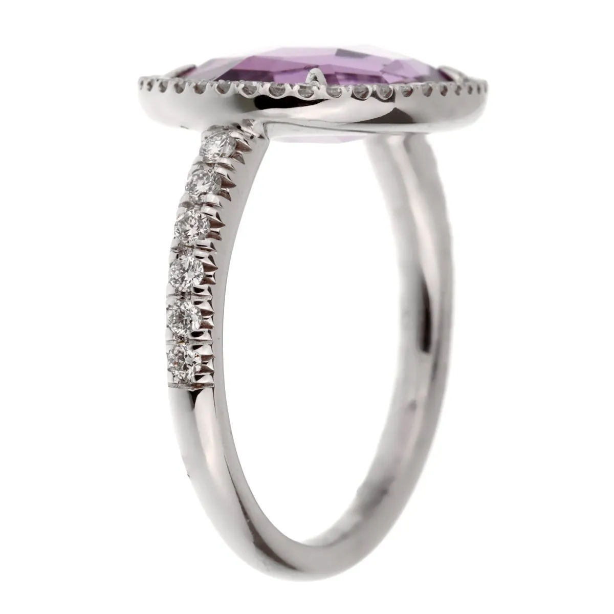 Mimi Milano Amethyst Diamond White Gold RIng