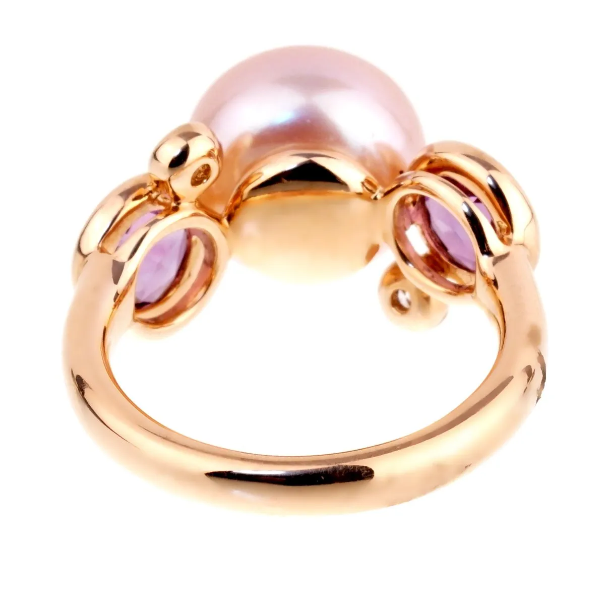 Mimi Milano Amethyst Pearl Diamond Rose Gold RIng