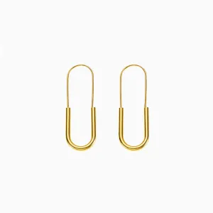 Minimalist Gold U-Shaped Drop Earrings jlt11662