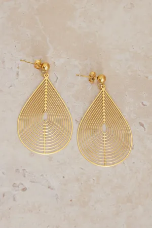 Modern Teardrop Earrings - Gold