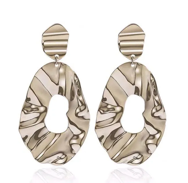 Modern Tone Geometric Hoop Earrings