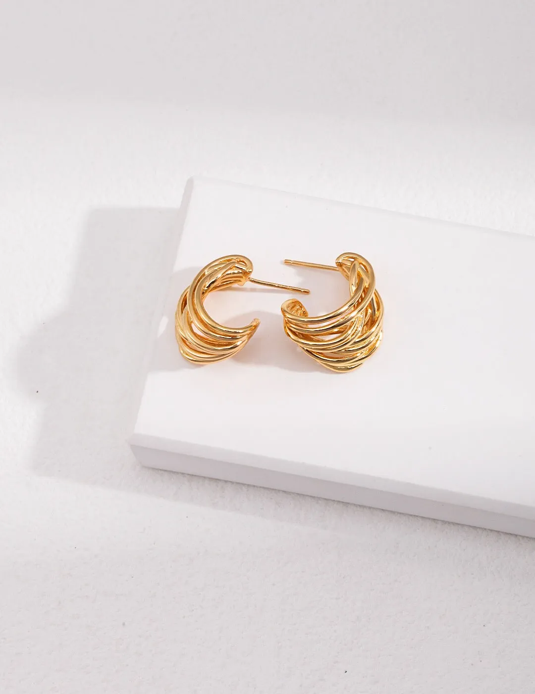 Modern Wave Hoop Earrings