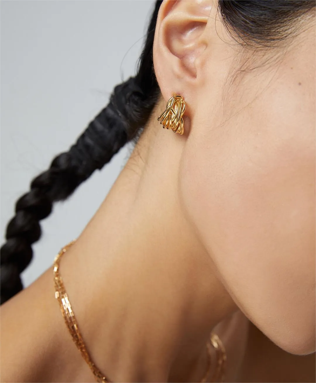 Modern Wave Hoop Earrings