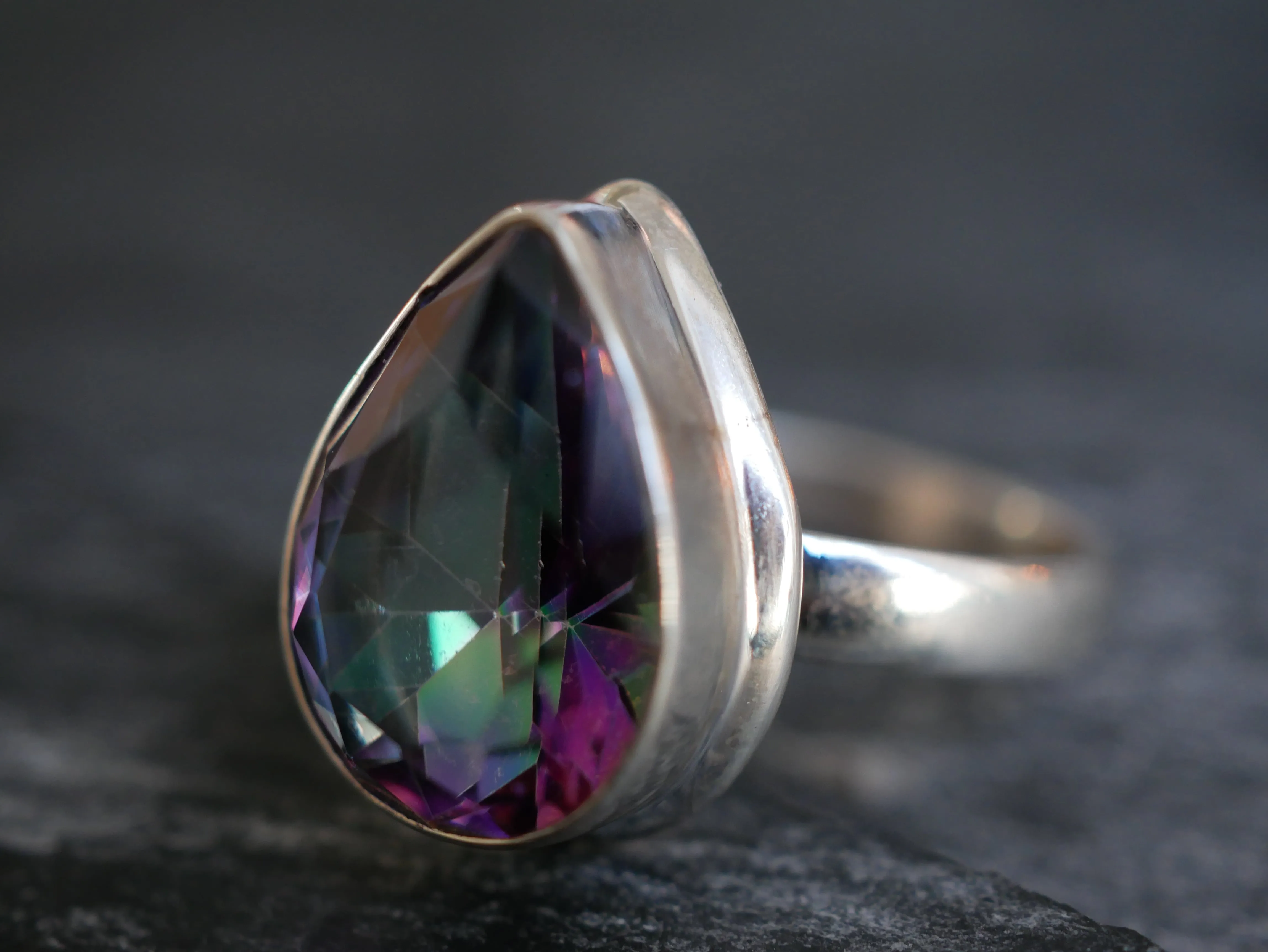 Mystic Topaz Ari Ring - Large Drop (US 7)