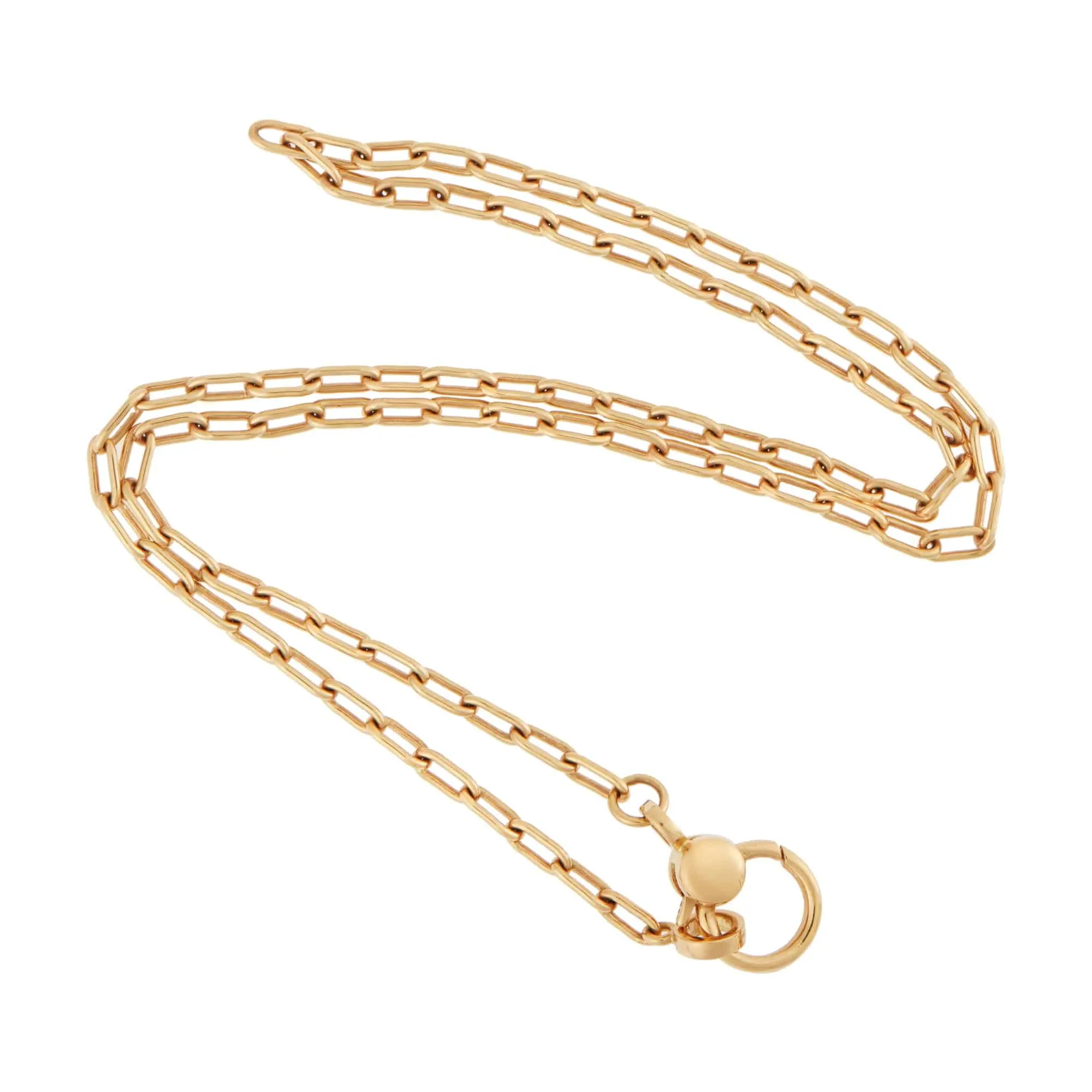 Narrow oblong chain with small gold lock Y-14