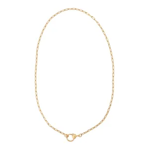 Narrow oblong chain with small gold lock Y-14