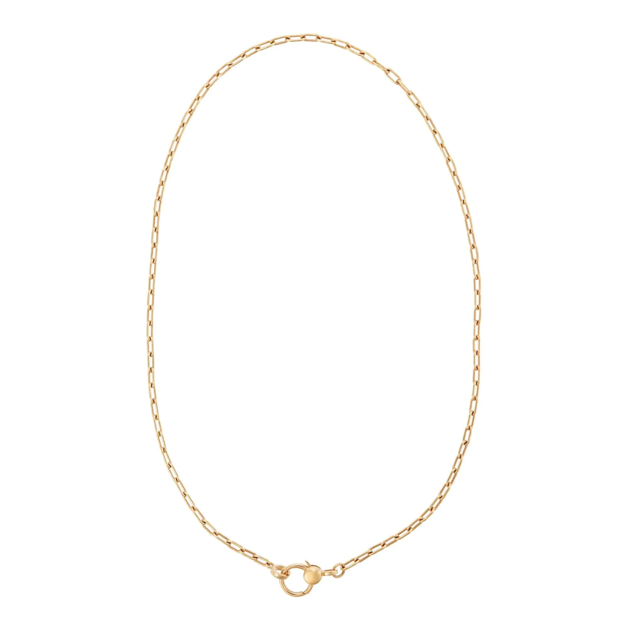 Narrow oblong chain with small gold lock Y-14