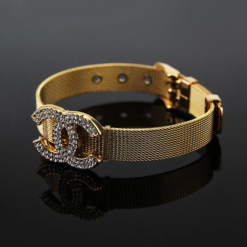 New Arrive Brand Bracelet Unisex Women/Men Jewelry 18K Gold Plated Trendy Belt Bracelets Bangles