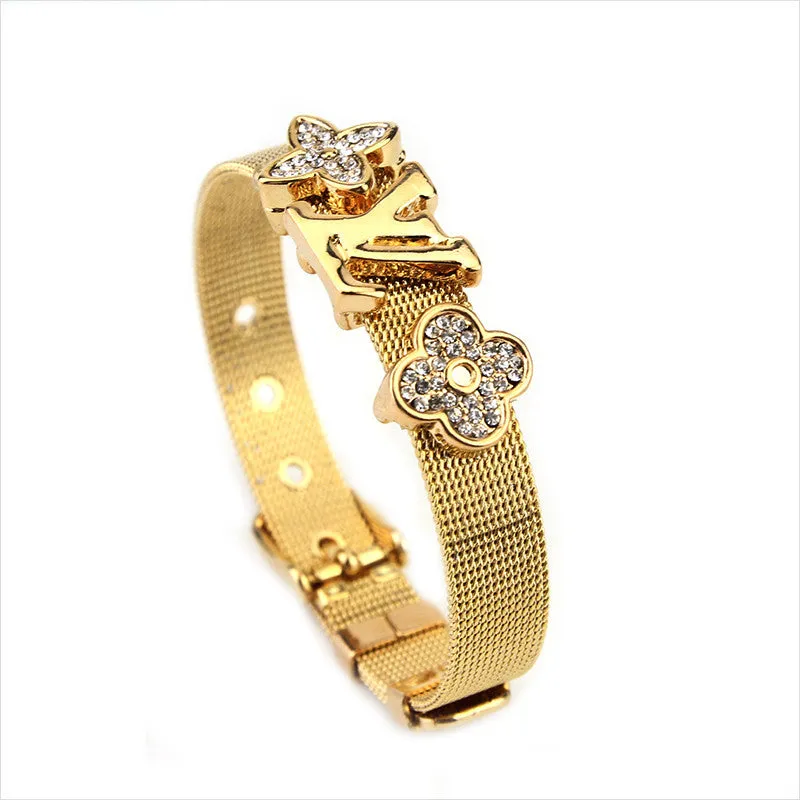 New Arrive Brand Bracelet Unisex Women/Men Jewelry 18K Gold Plated Trendy Belt Bracelets Bangles