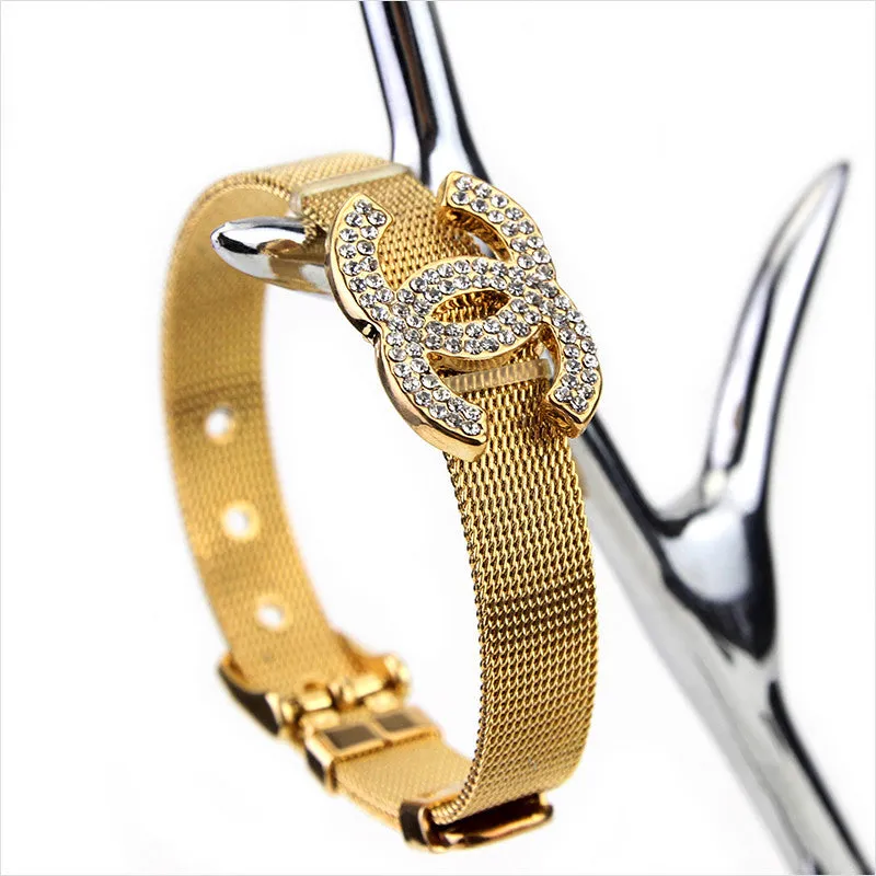 New Arrive Brand Bracelet Unisex Women/Men Jewelry 18K Gold Plated Trendy Belt Bracelets Bangles