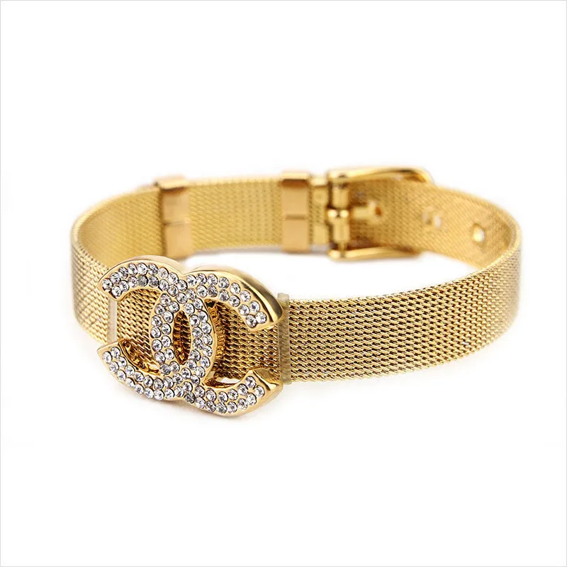 New Arrive Brand Bracelet Unisex Women/Men Jewelry 18K Gold Plated Trendy Belt Bracelets Bangles