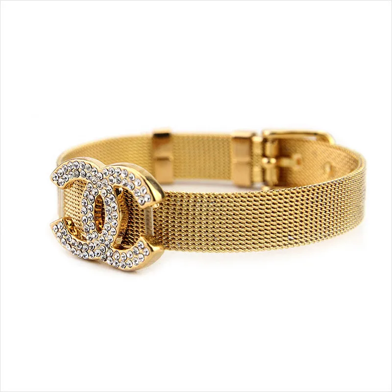 New Arrive Brand Bracelet Unisex Women/Men Jewelry 18K Gold Plated Trendy Belt Bracelets Bangles