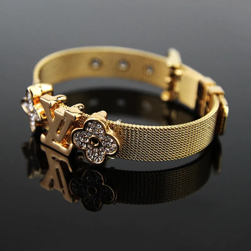 New Arrive Brand Bracelet Unisex Women/Men Jewelry 18K Gold Plated Trendy Belt Bracelets Bangles