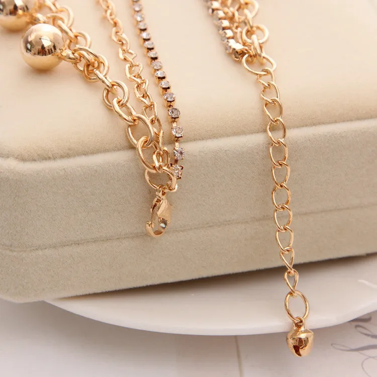 New Fashion Jewelry Gold Chain Jewelry Heart Pendant Multilayer bracelet Women bracelets & bangles