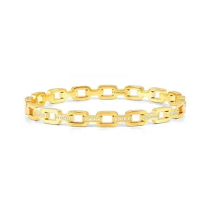 Nomination Pretty Bangle, Chain, Cubic Zirconia, Yellow PVD, Stainless Steel