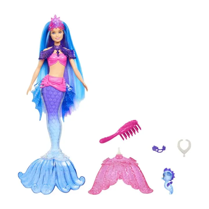 Original 5 In 1 Mermaid Power - Barbie Doll With Pet And Accessories