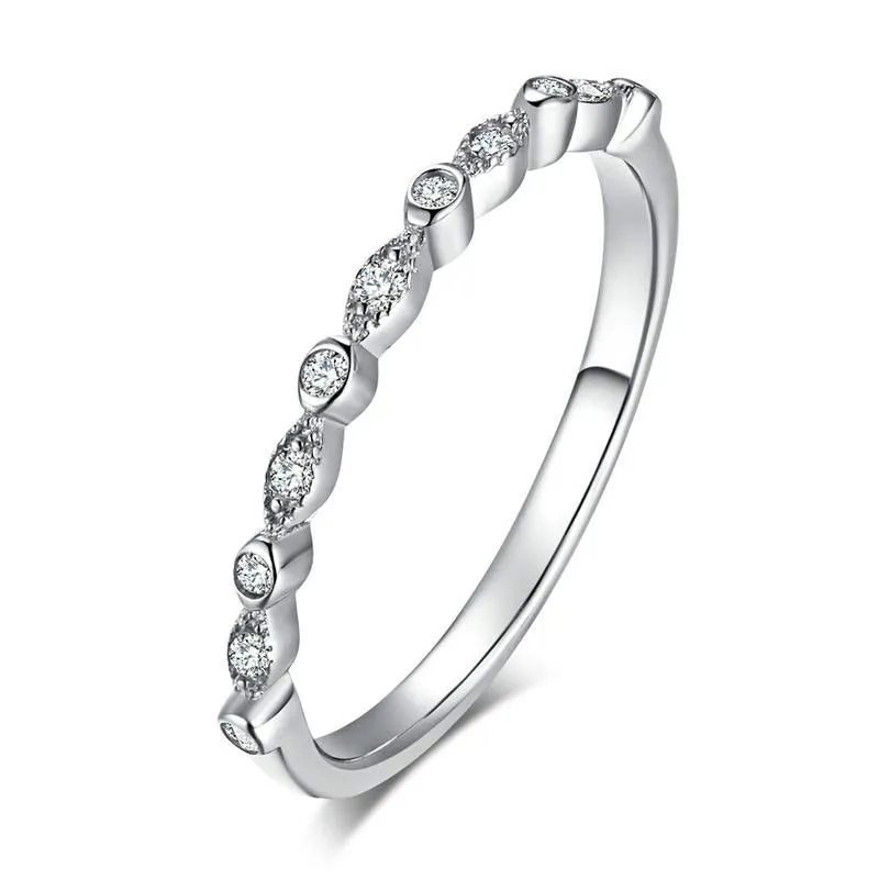 Oval Diamond Wedding Band