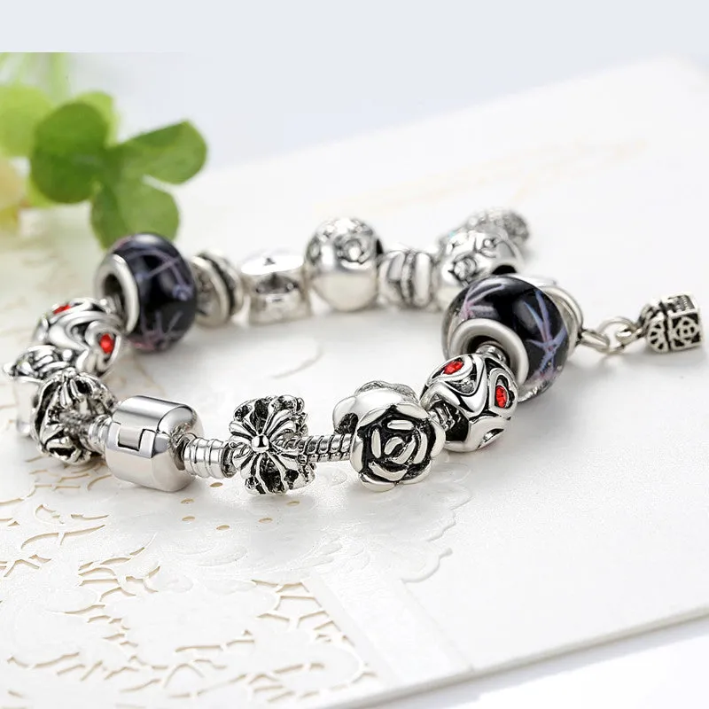 Owl Charm Animal Beads Fit Original Charm Bracelet Tibetan Silver Murano Glass For Women Fashion Jewelry