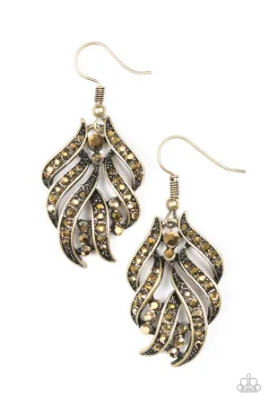 Paparazzi Earring ~ Fan The Flames - Brass