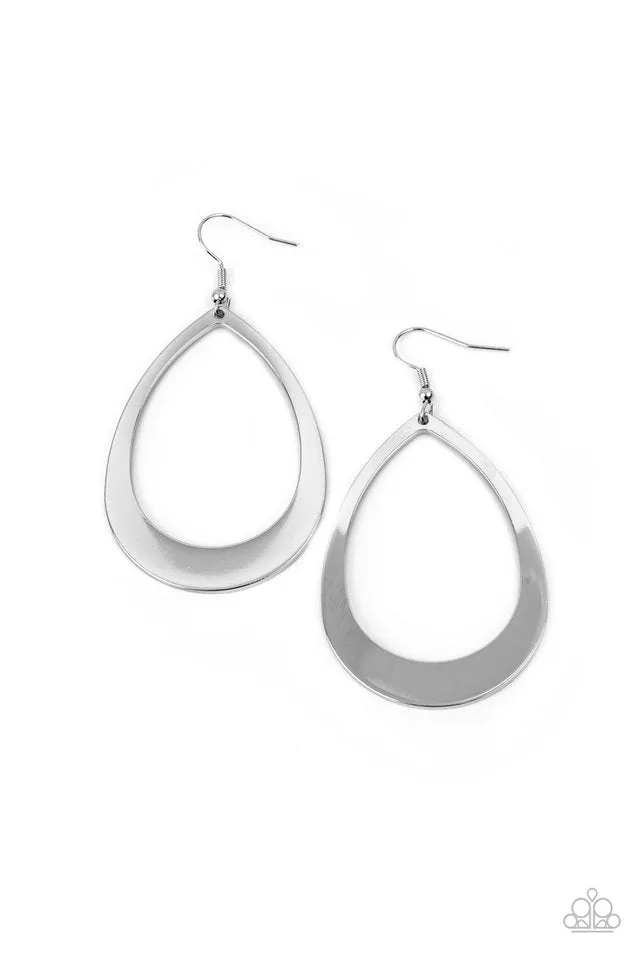 Paparazzi Earring ~ Fierce Fundamentals - Silver