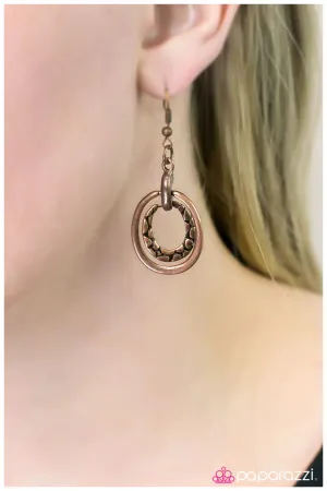 Paparazzi Earring ~ Hog Wild - Copper