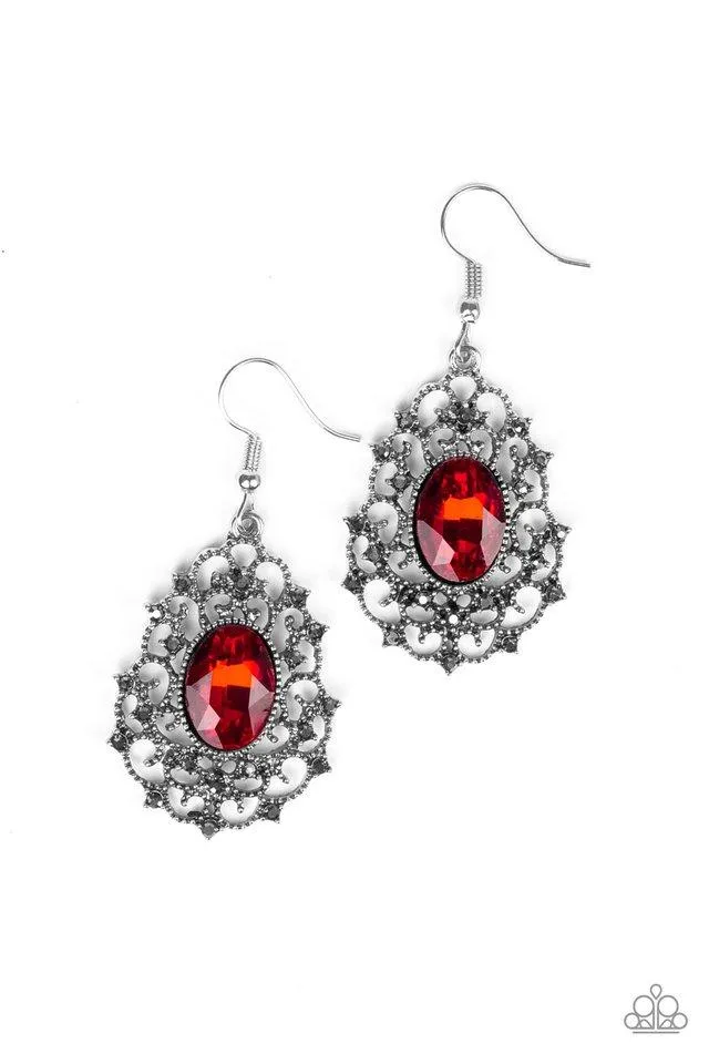 Paparazzi Earring ~ Regal Razzle - Red