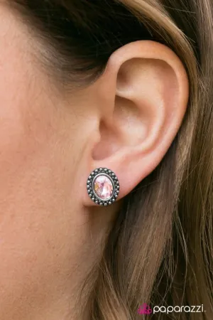 Paparazzi Earring ~ Viva La Glam - Pink